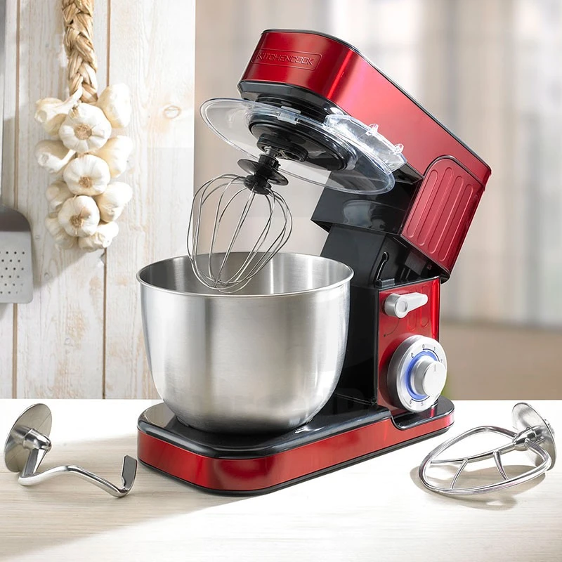 KitchenCook 1300W 5.5L Red Stainless Steel Stand Mixer - 6 Speed