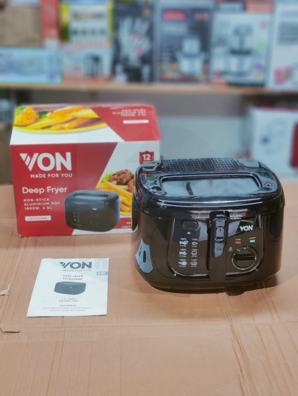 VON 2.5L Electric Deep Fryer | Fast Heating Oil Fryer for Home Kitchen